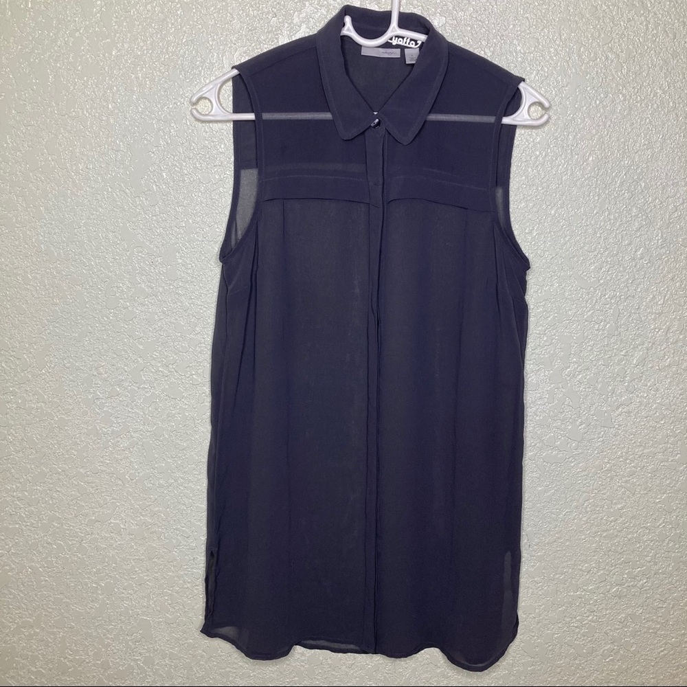 Halogen Sleeveless Long Button Down Size Small - image 1